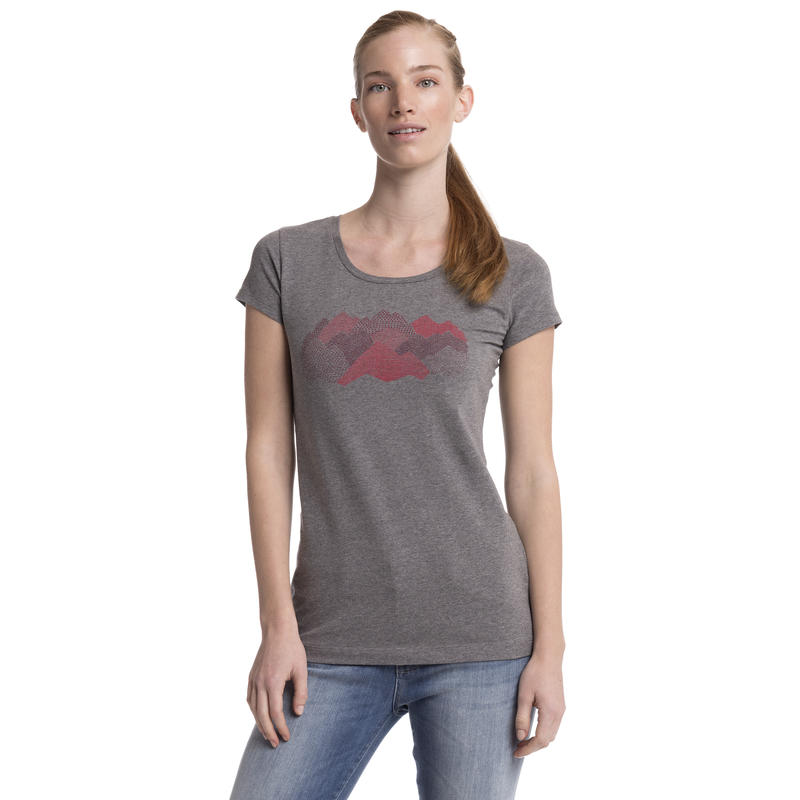 T-shirt New Beginnings Graphique croquis montagne chiné gris foncé