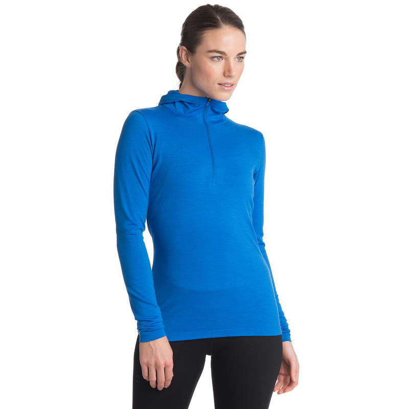 Chandail à capuchon T2 en laine mérinos Cobalt