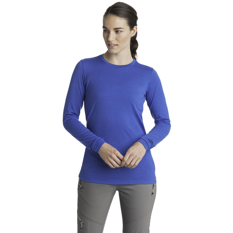 Maillot à col rond T2 en laine mérinos Cobalt