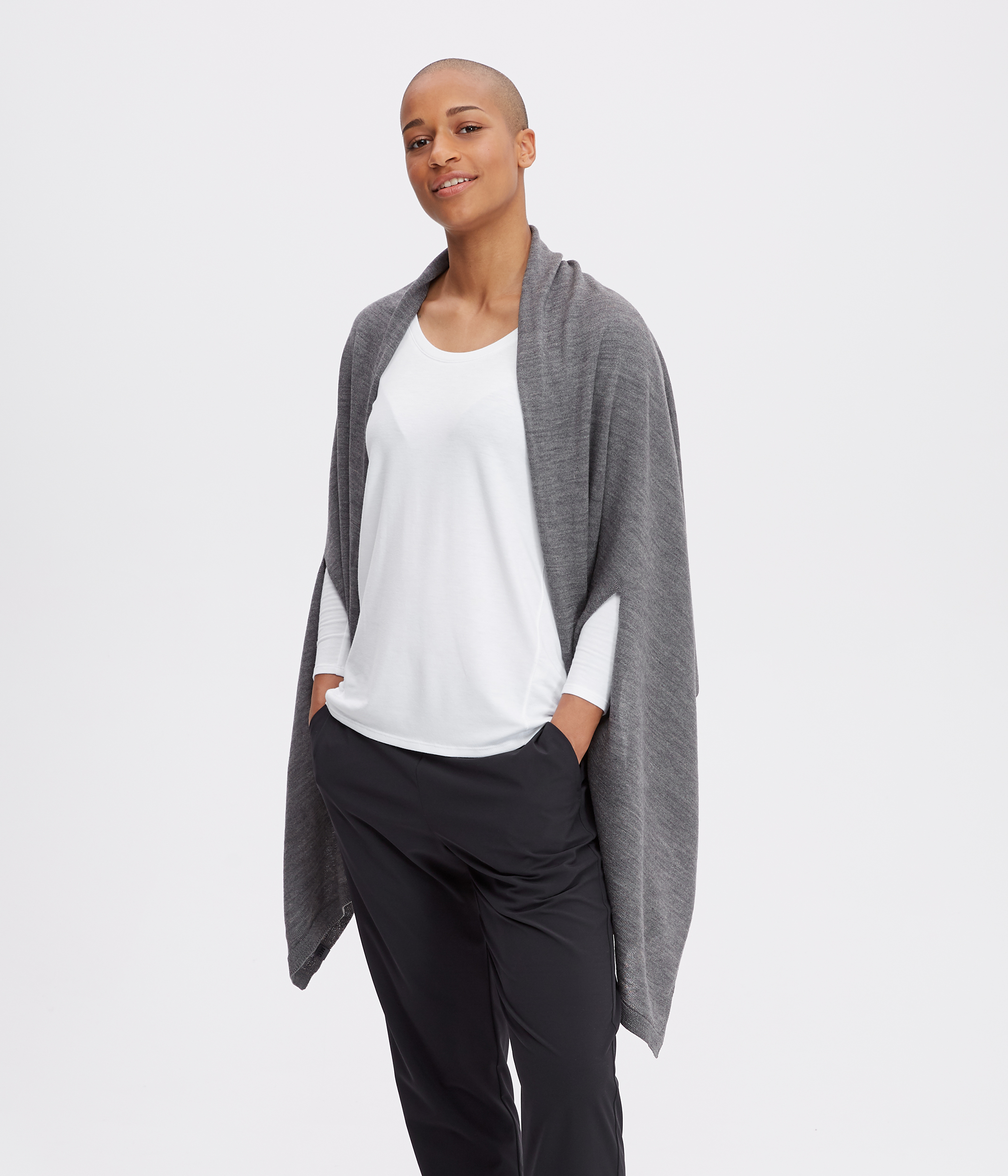 shawl with arm slits