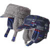 Bonnet réversible Tribal rivière petit:Bleu calciné