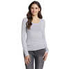 Chandail en coton biologique Blanc-Rayures Jess bleu minuit