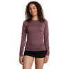 Maillot à col rond T2 en laine mérinos Malbec chiné