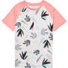 Maillot Skylight FPS à manches courtes Imprimé mélange tropical gris clair/Pêche rose