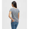 T-shirt en coton biologique Bleu minuit - rayures blanc Klein