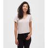T-shirt Classic à encolure en V Rayures Klein lin perle rose