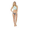 Haut de bikini réversible Sanitas Palmes blanches/Rayures baie
