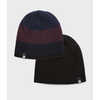 Tuque réversible en laine mérinos Rayures affluent marine foncé/Noir