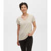 T-shirt Classic à encolure en V Lin/Rayures Sazl Croisé