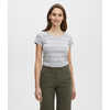 T-shirt en coton biologique Light Grey Heather Ladder Stripe
